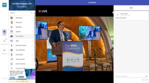 Livestream of The SPAC Conference using the Event App